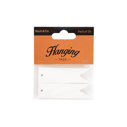 Hanging Gift Tags Blank Flag White Pack 20 (7Lx2W)cm)