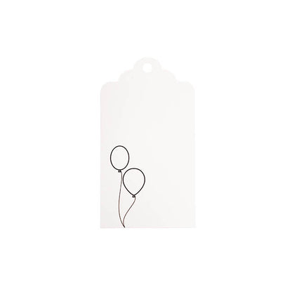 Hanging Gift Tags Scallop Balloons White Pack 20 (9Lx5W)cm)