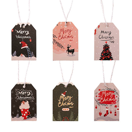 Christmas Gift Tags 6 Contemporary Designs Pk48 (5x8cmH)