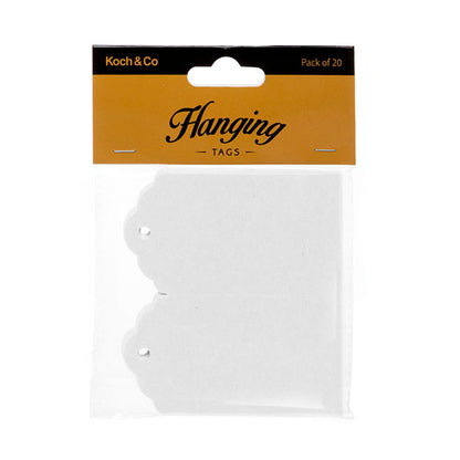 Hanging Gift Tags Folded White Pack 20 (5x9cmH)