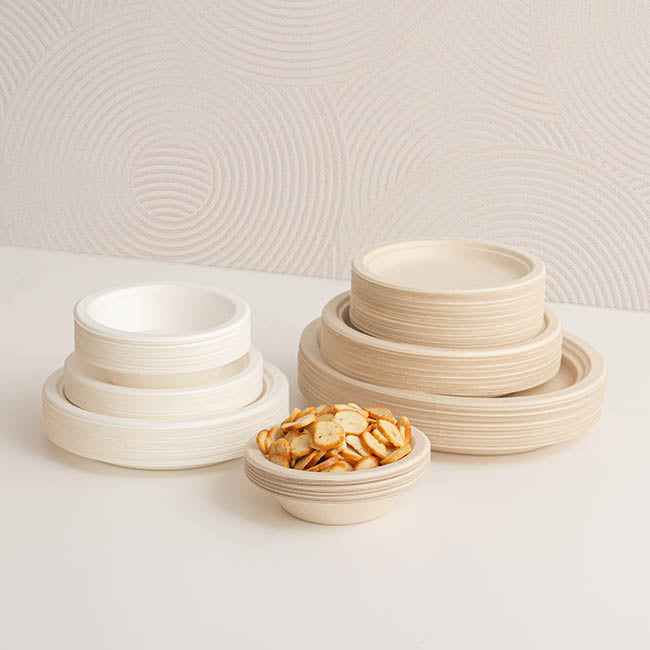 Sugarcane Lunch Plate Natural (18cm) Pack 50