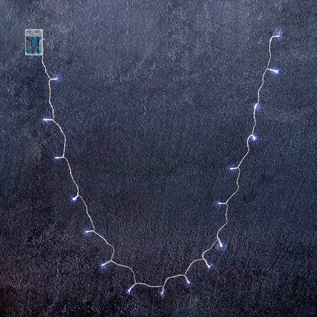 LED Fairy Lights 20Lights 3m Clear Cord 3xAA White