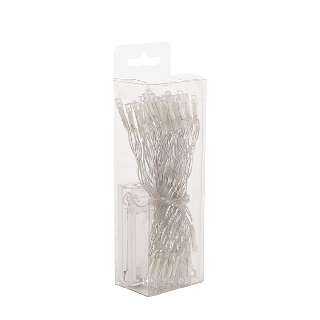 LED Fairy Lights 20Lights 3m Clear Cord 3xAA White