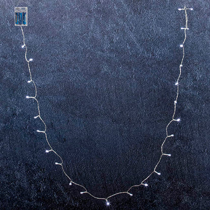 LED Fairy Lights 30Lights 3m Clear Cord 3xAA White