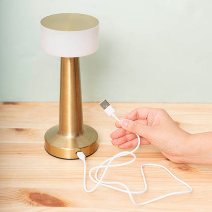 Cordless Designer LED Table Lamp Gold (21cmH)