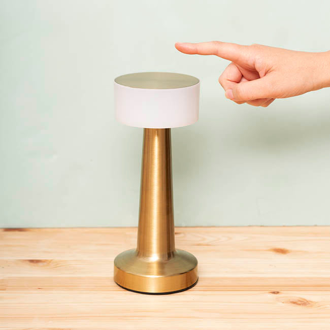 Cordless Designer LED Table Lamp Gold (21cmH)