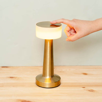 Cordless Designer LED Table Lamp Gold (21cmH)