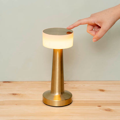 Cordless Designer LED Table Lamp Gold (21cmH)