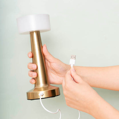 Cordless Designer LED Table Lamp Gold (21cmH)