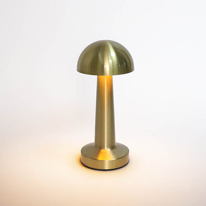 Portable Cordless LED Mushroom Table Lamp Gold (21.5cmH)