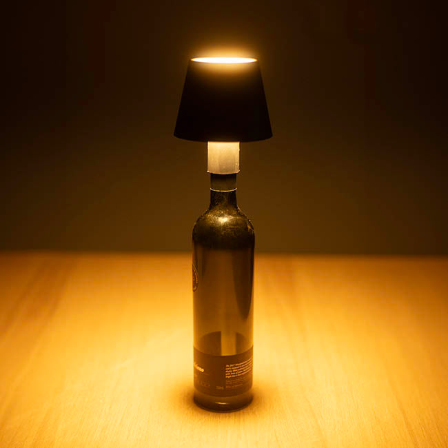 Wireless LED Bottle Lamp Black (11x13.5cmH)