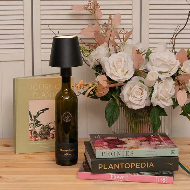 Wireless LED Bottle Lamp Black (11x13.5cmH)