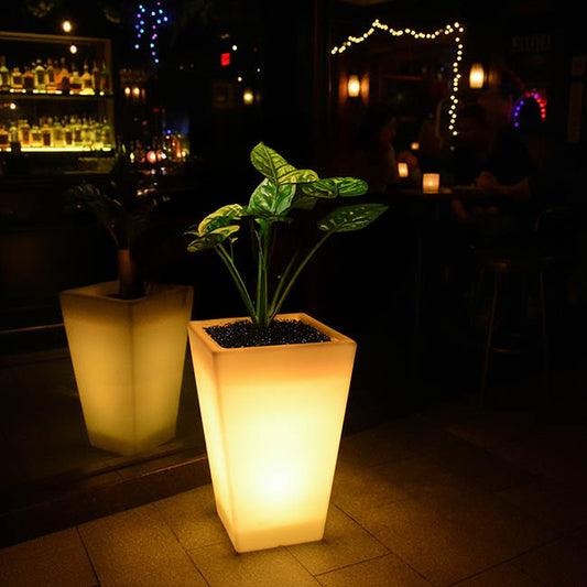 LED Planter Large Illuminated Waterproof White (45x45x70cmH)