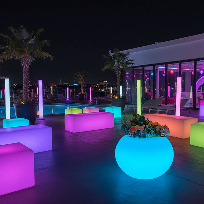 LED Glow Planter Fish Bowl Waterproof White (55cmDx45cmH)