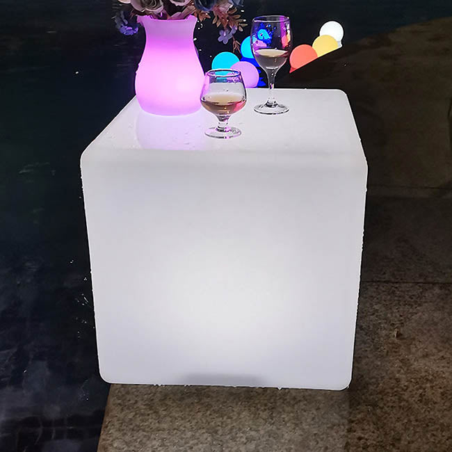 Rechargeable LED Cube Stool & Table Stand (50x50x50cmH)
