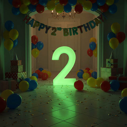 Large Remote LED Number 2 (50x10x80cmH)