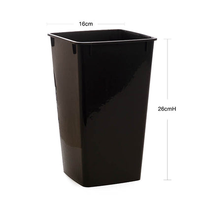 Display Flower Bucket Plastic Square 4L Black (16x16x26cmH)