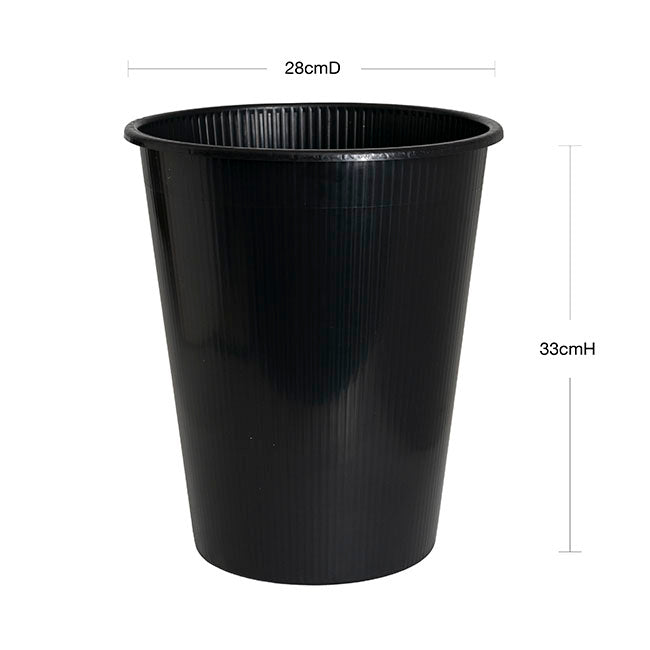 Dutch Flower Bucket Plastic Round 13L Black (28Dx33cmH)