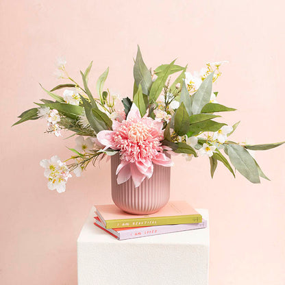 Ceramic Cyprus Vase Matte Blush Pink (14DX15cmH)