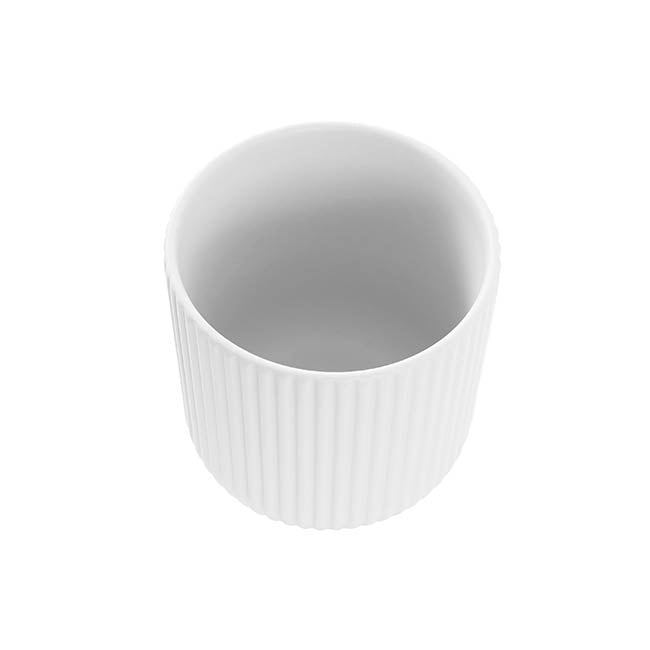 Ceramic Cyprus Vase Matte White (14DX15cmH) view from above pot
