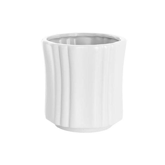 Ceramic Florence Vase Matte White (18Dx18.5cmH)