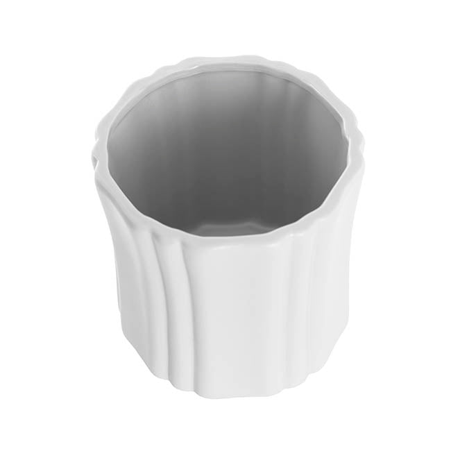 Ceramic Florence Vase Matte White (18Dx18.5cmH)