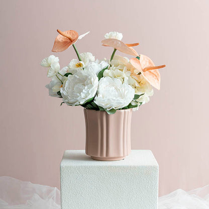 Ceramic Florence Vase Matte Pink (15Dx15cmH)