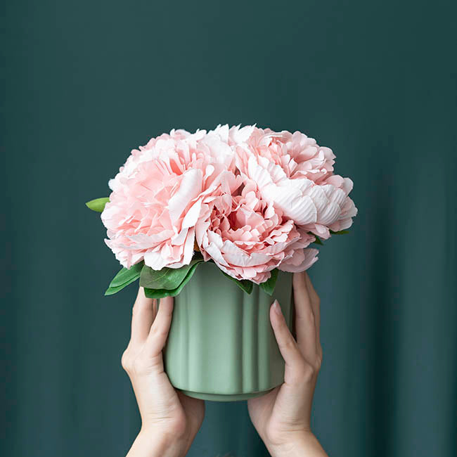 Ceramic Florence Vase Matte Green (12Dx12.5cmH)