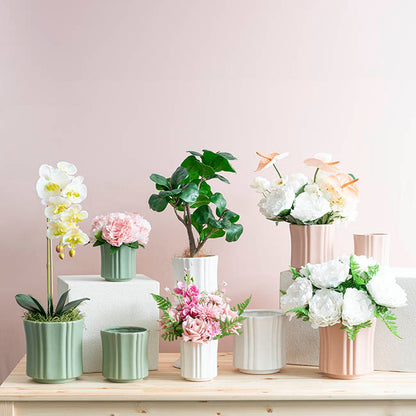 Ceramic Florence Vase Matte Pink (12Dx12.5cmH)