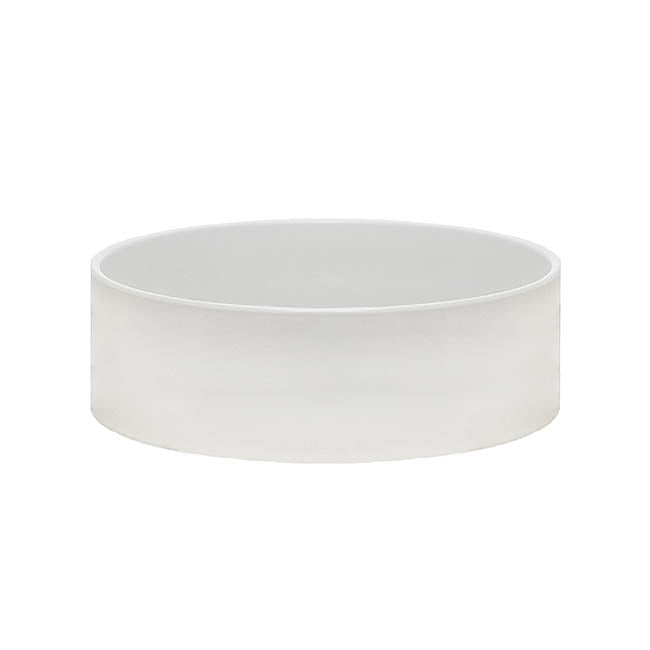 Ceramic Bondi Low Cylinder Bowl Glossy White (30Dx12cmH)