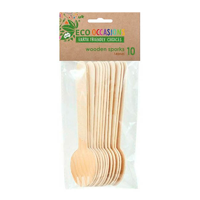 Wooden Spork (15.5cm) Pack 10
