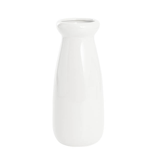 Ceramic Milk Bottle Large White (11Dx26cmH)