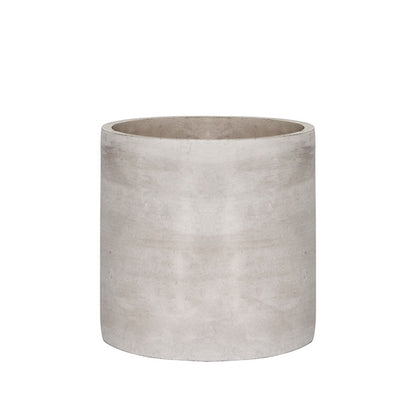 Cement Floral Cylinder Grey (12Dx12cmH)