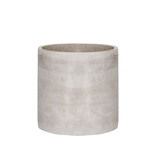 Cement Floral Cylinder Grey (12Dx12cmH)