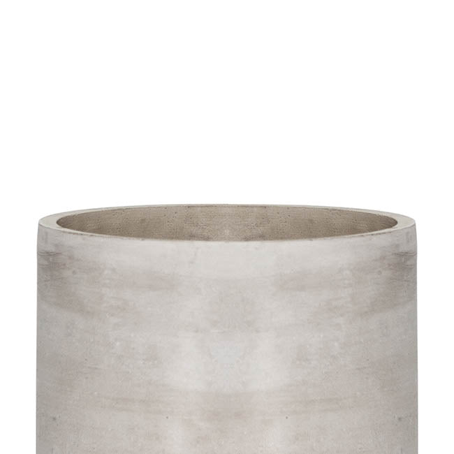 Cement Floral Cylinder Grey (12Dx12cmH)