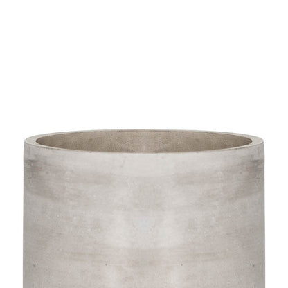 Cement Floral Cylinder Grey (12Dx12cmH)