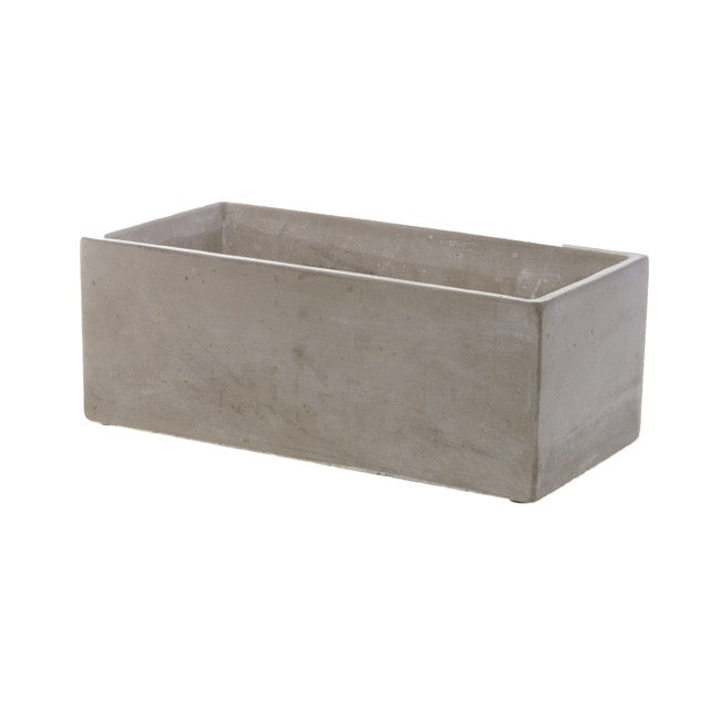 Cement Floral Trough Rectangle Pot Grey (24x12x9cmH)
