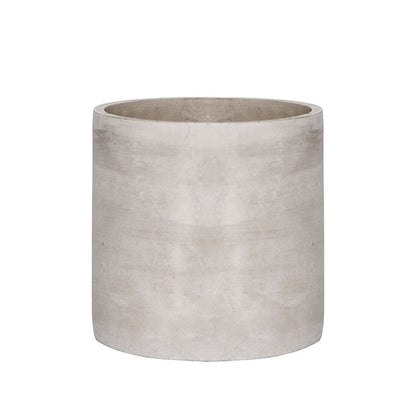 Cement Floral Cylinder Grey (14Dx14cmH)