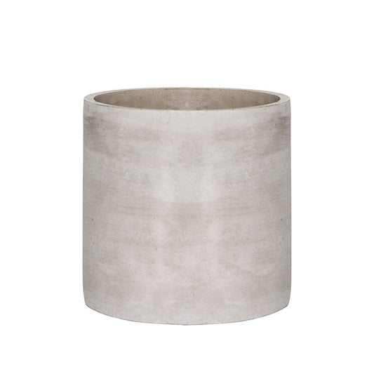 Cement Floral Cylinder Grey (14Dx14cmH)