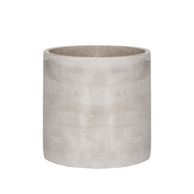 Cement Floral Cylinder Grey Drainage Hole (14Dx14cmH)