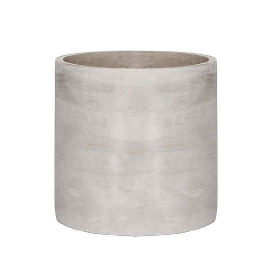 Cement Floral Cylinder Grey (16Dx16cmH)