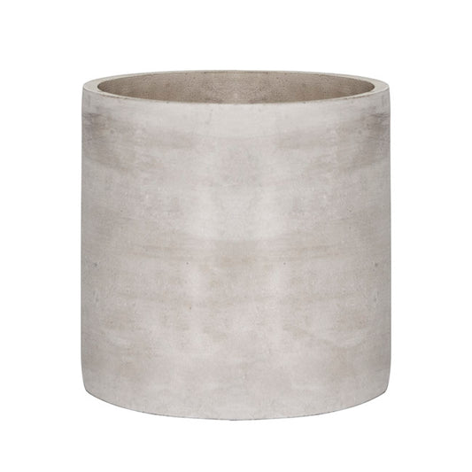 Cement Floral Cylinder Grey (18Dx18cmH)