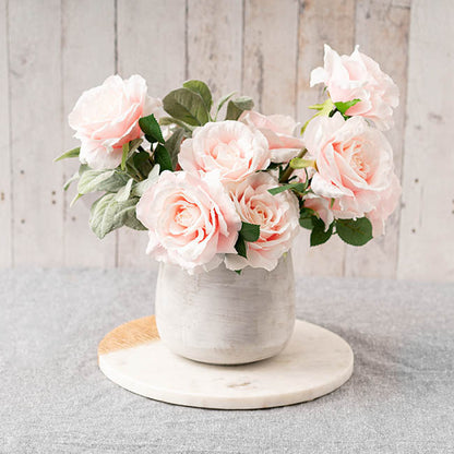 Cement Floral Egg Cup Round Pot Grey (16Dx16cmH)