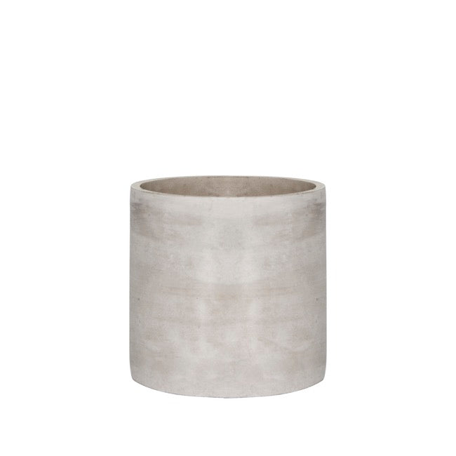 Cement Floral Cylinder Grey (10Dx10cmH)