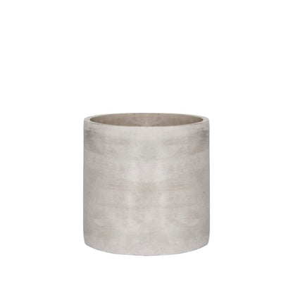 Cement Floral Cylinder Grey (10Dx10cmH)