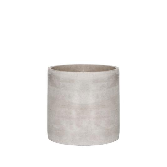 Cement Floral Cylinder Grey (10Dx10cmH)