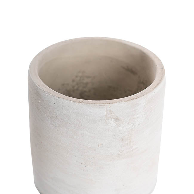 Cement Floral Cylinder Grey (10Dx10cmH)