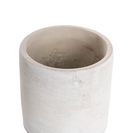 Cement Floral Cylinder Grey (10Dx10cmH)