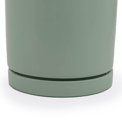 Ceramic Loreto Plant Pot & Plate Sea Foam (18Dx18.5cmH)