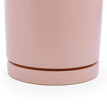 Ceramic Loreto Plant Pot & Plate Pink Sand (18DX18.5cmH)